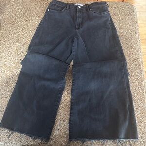 Dear John Wide Leg Jeans Black Unfinished Hem Size 30 Women’s Excellent Cond